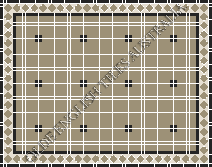 Classic Mosaic Patterns - Cotton Club 20 Light Grey with Black Pattern