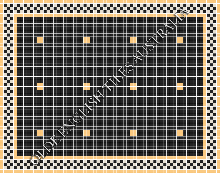 Classic Mosaic Patterns - Cotton Club 20 Black with Oatmeal Pattern