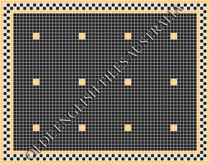 Classic Mosaic Patterns - Cotton Club 20 Black with Oatmeal Pattern