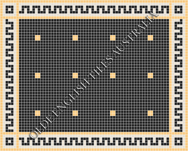 Classic Mosaic Patterns - Cotton Club 20 Black with Oatmeal Pattern