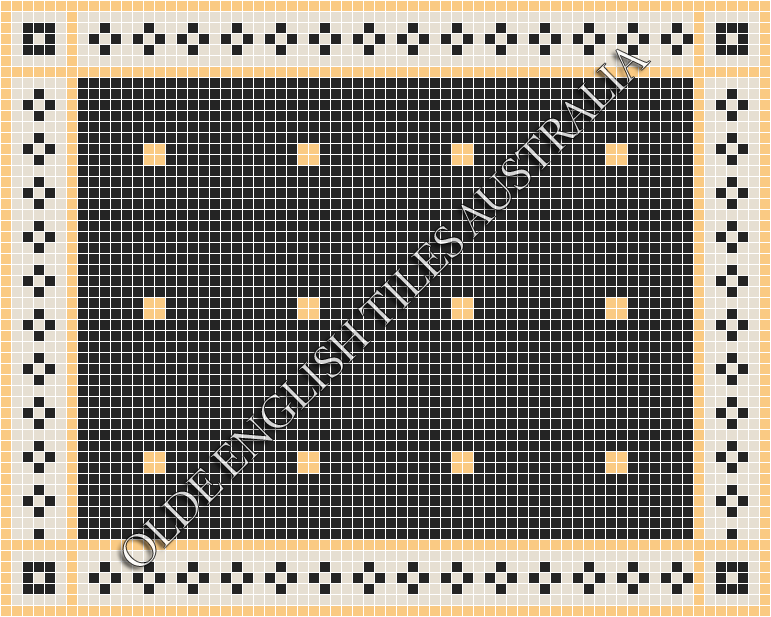 Classic Mosaic Patterns - Cotton Club 20 Black with Oatmeal Pattern