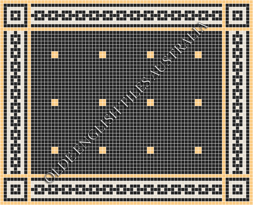 Classic Mosaic Patterns - Cotton Club 20 Black with Oatmeal Pattern