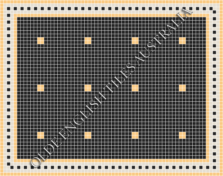 Classic Mosaic Patterns - Cotton Club 20 Black with Oatmeal Pattern