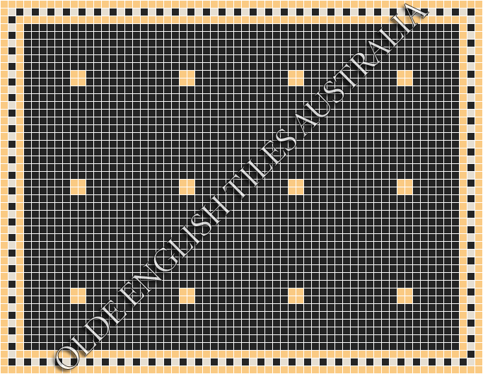 Classic Mosaic Patterns - Cotton Club 20 Black with Oatmeal Pattern