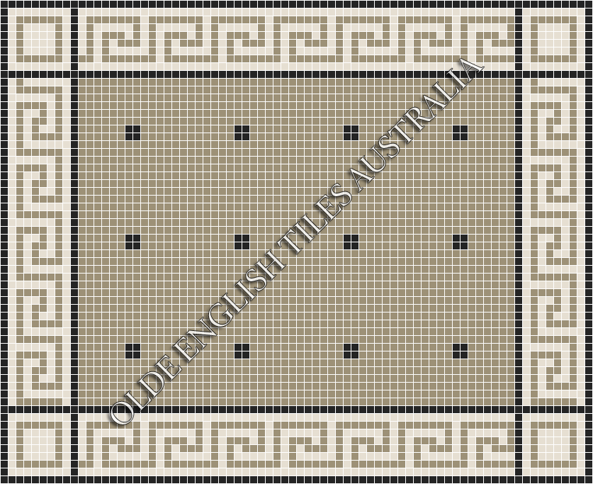 Classic Mosaic Patterns - Cotton Club 20 Light Grey with Black Pattern
