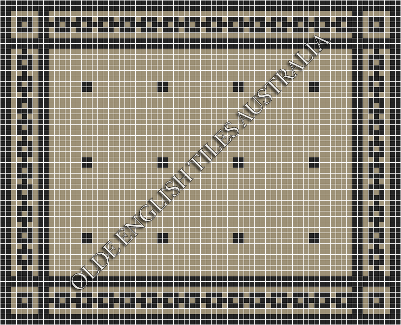 Classic Mosaic Patterns - Cotton Club 20 Light Grey with Black Pattern