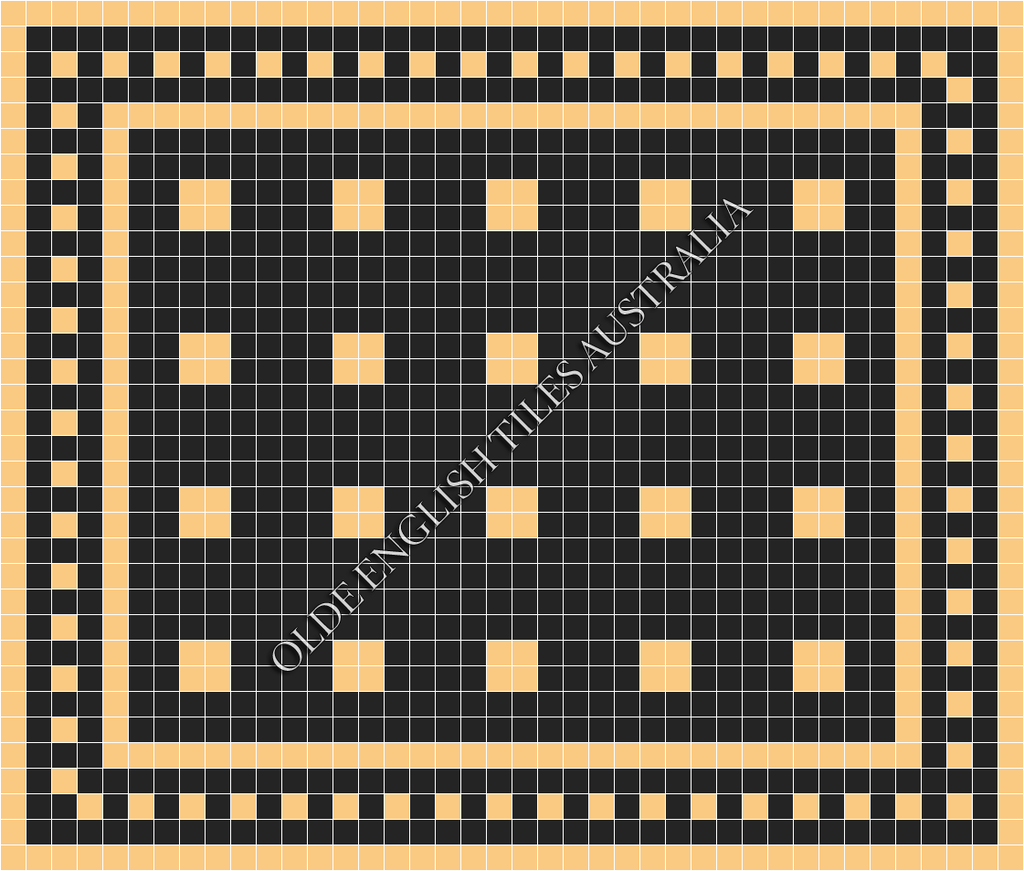 Classic Mosaic Patterns - Cotton Club 50 Black with Oatmeal Pattern