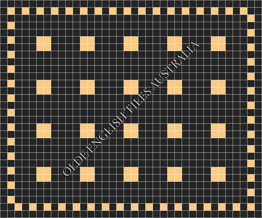 Classic Mosaic Patterns - Cotton Club 50 Black with Oatmeal Pattern