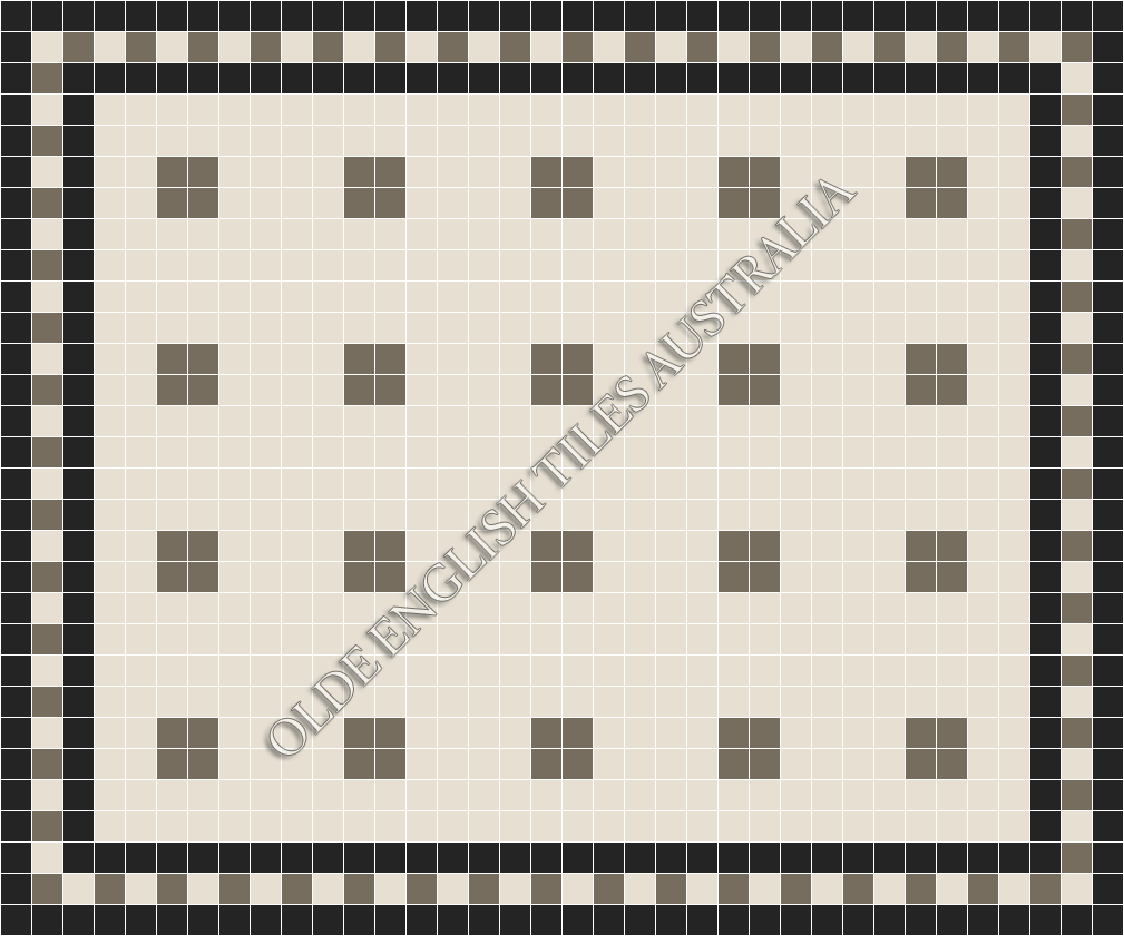 Classic Mosaic Patterns - Cotton Club 50 White with Grey Pattern