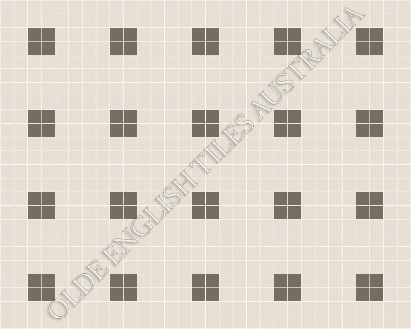 Classic Mosaic Patterns -  Cotton Club 50 White with Grey Pattern