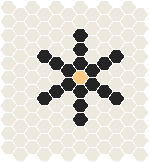 Classic Mosaic Patterns - Central Park 25 White with Black & Oatmeal Pattern