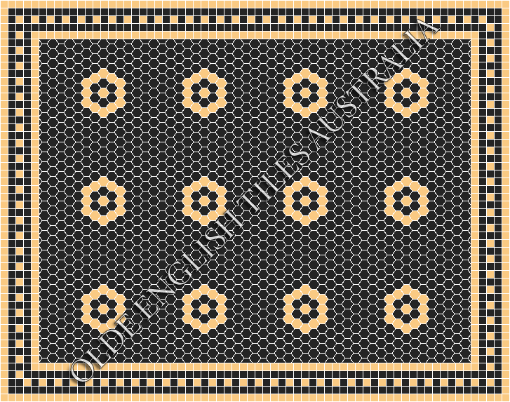 Classic Mosaic Patterns - Empire 25 Black with Oatmeal Pattern