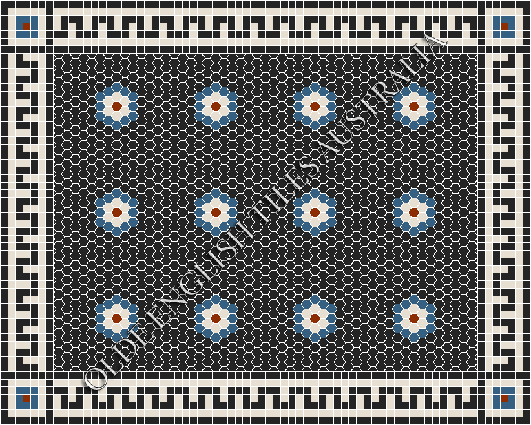  - Empire Multi 25 Black with Dark Blue, White and Special Red Pattern