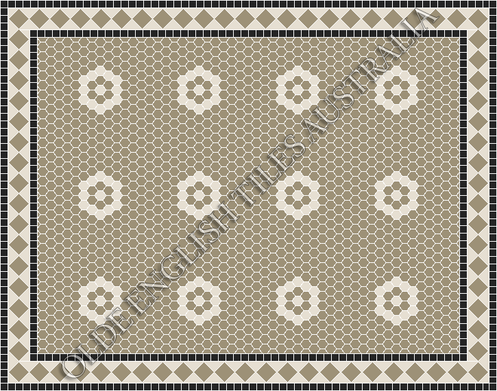 Classic Mosaic Patterns - Empire 25 Light Grey with White Pattern