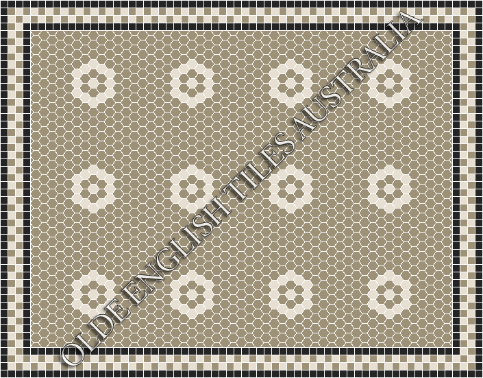 Classic Mosaic Patterns - Empire 25 Light Grey with White Pattern