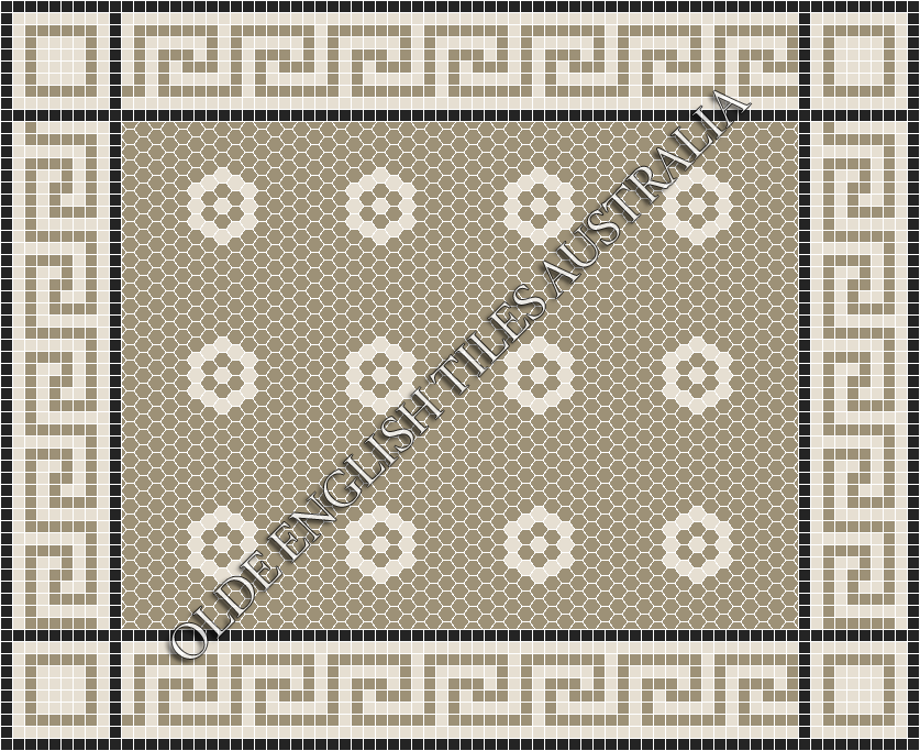 Classic Mosaic Patterns - Empire 25 Light Grey with White Pattern