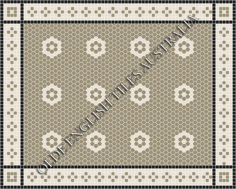 Classic Mosaic Patterns - Empire 25 Light Grey with White Pattern