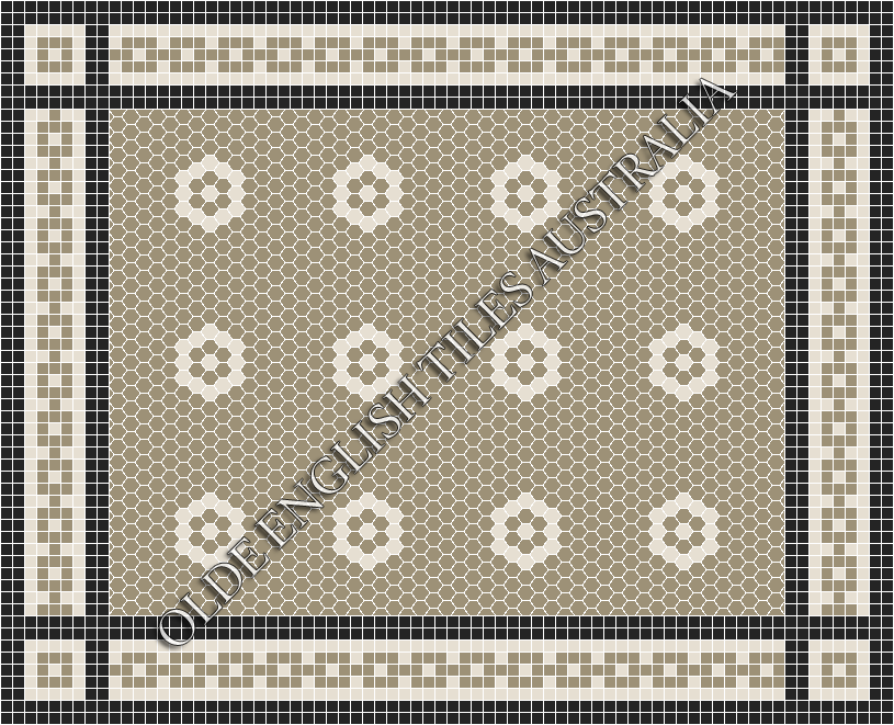 Classic Mosaic Patterns - Empire 25 Light Grey with White Pattern