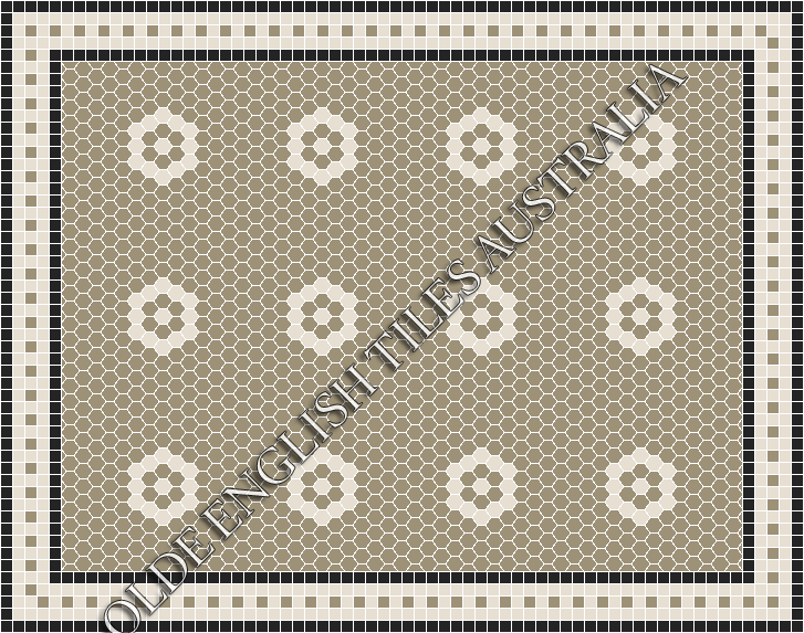 Classic Mosaic Patterns - Empire 25 Light Grey with White Pattern