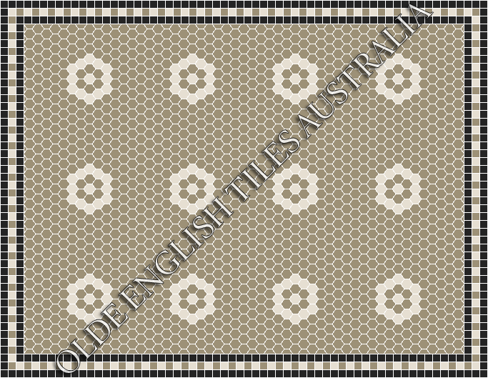 Classic Mosaic Patterns - Empire 25 Light Grey with White Pattern