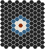 Classic Mosaic Patterns - Empire Multi 25 Black with Dark Blue, White and Special Red Pattern