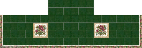 English Rose and English Rose Strip with Green