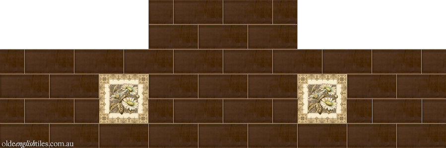 Fireplace and Hearth tiles -  Margarite with Brown