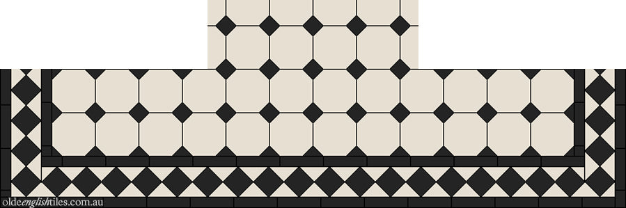 Fireplace and Hearth tiles -  Olde English 100 with Norwood border- Option 2