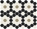Classic Mosaic Patterns - Palasade 25 Black with White and Light Grey Pattern
