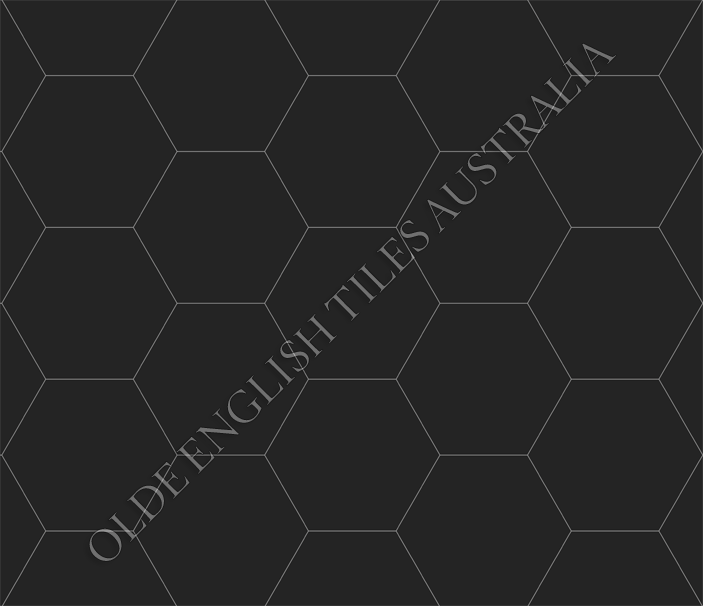 Mosaic Tiles -  Plain Hexagon 50 Black Mosaics
