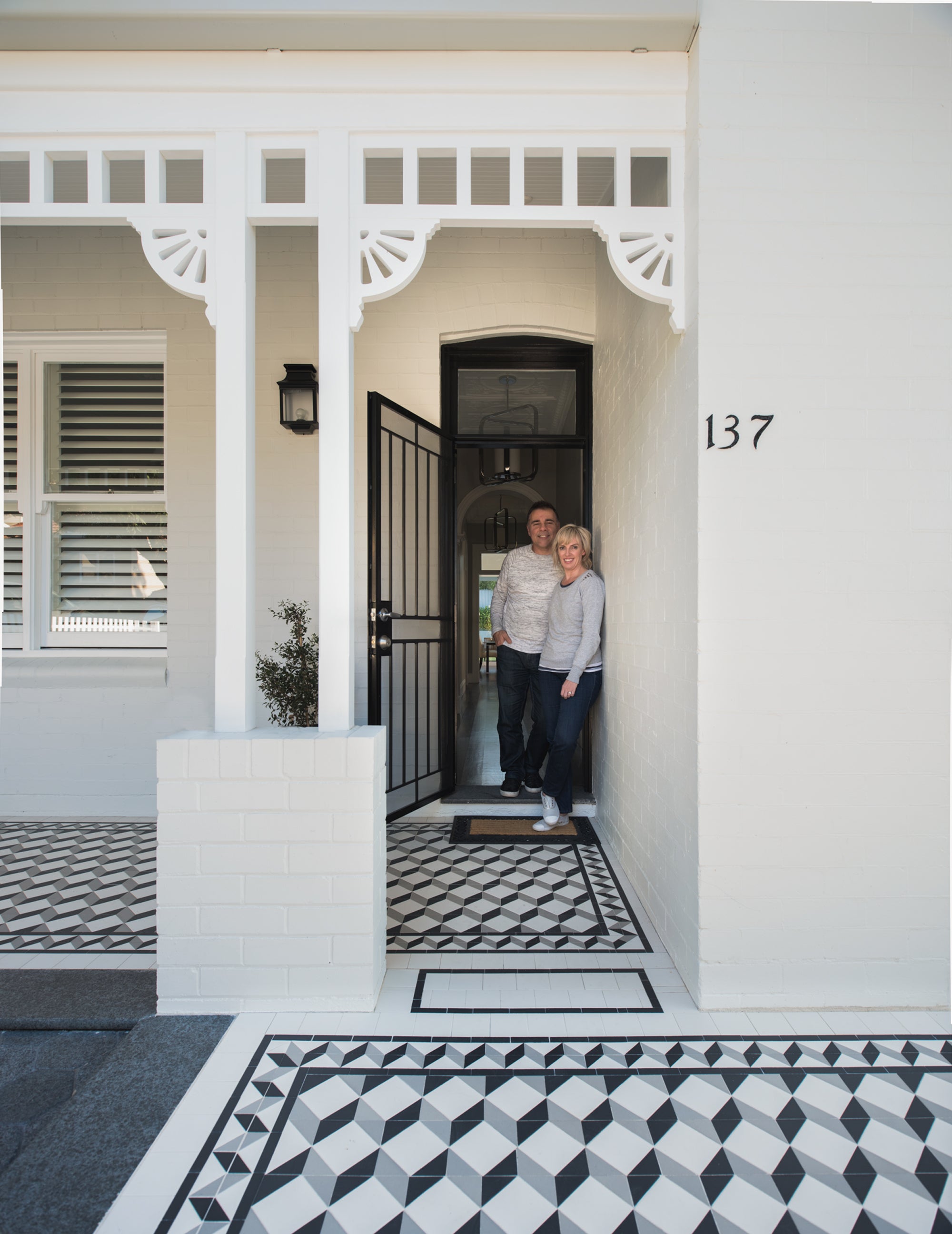 Hand printed encaustic tiles
