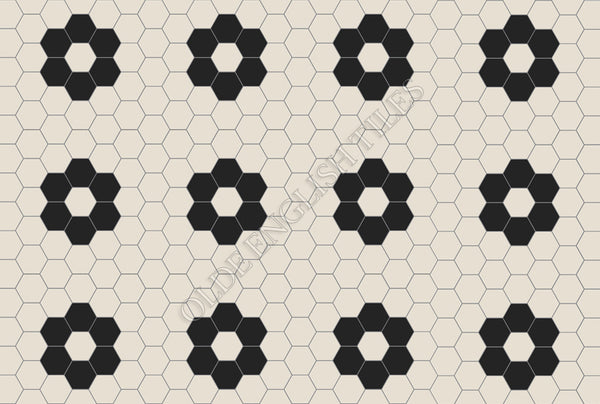 Algonquin 50 White with Black Pattern – Olde English Tiles™