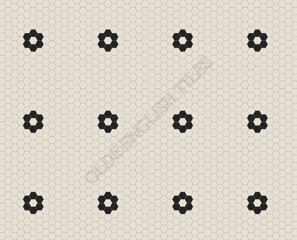 Algonquin 25 White with Black Pattern – Olde English Tiles™