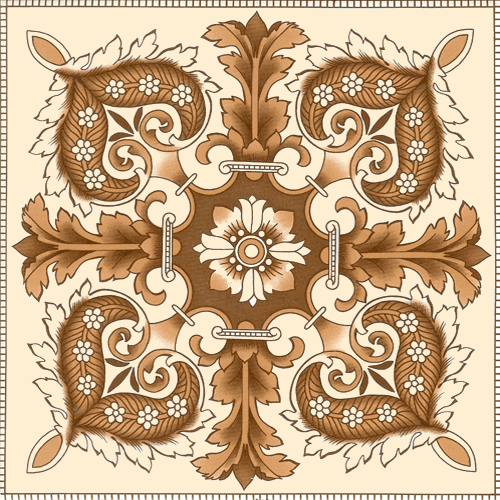  - Classic leaves hearth tile