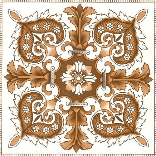  - Classic leaves hearth tile