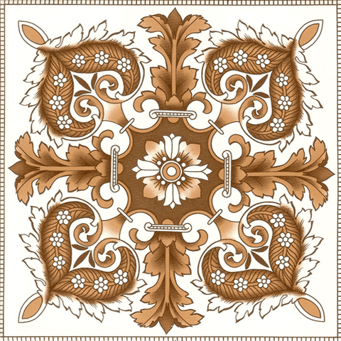 Classic leaves hearth tile