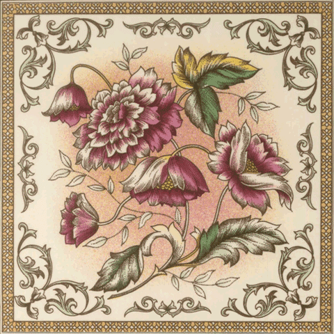 Crysanthemum hearth tile