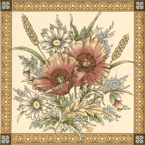 Fireplace and Hearth tiles - English Spring hearth tile