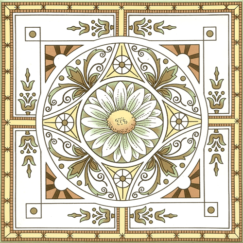 Victorian & Federation Wall Tiles Square -  Sunflower