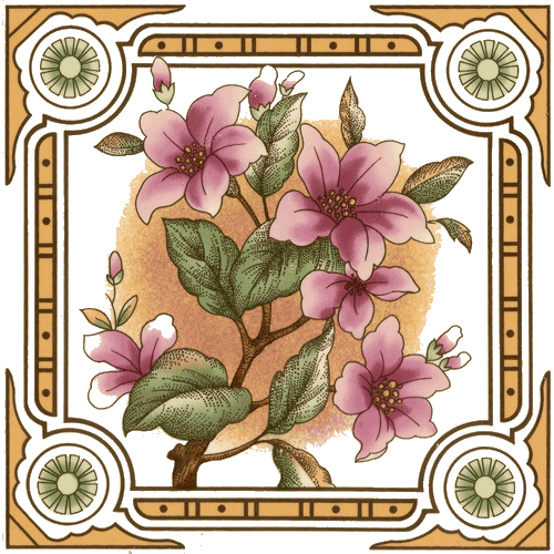  - Windflower hearth tile