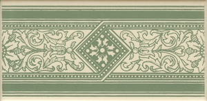 Design 014 green on vanilla 200 x 100 x 6mm (Set of 1)