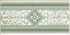Design 014 green on white 150 x 75 x 6mm (Set of 1)