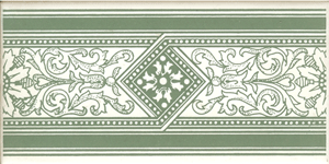 Design 014 green on white 200 x 100 x 6mm (Set of 1)