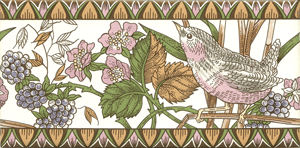Bird and berries on white 200 x 100 x 6mm (Set of 1)