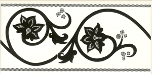 Design 007 black on white 150 x 75 x 6mm (Set of 1)