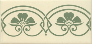 Design 013 green on vanilla 150 x 75 x 6mm (Set of 1)