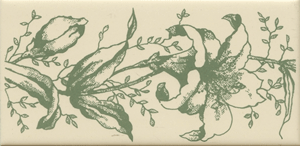 Design 017 green on vanilla 150 x 75 x 6mm (Set of 1)