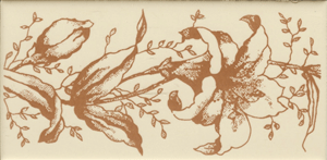 Design 017 terracotta on vanilla 150 x 75 x 6mm (Set of 1)