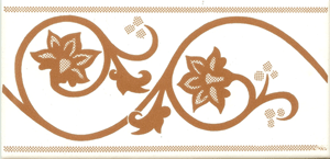 Design 007 terracotta on white 150 x 75 x 6mm (Set of 1)