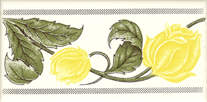Rose yellow on white 150 x 75 x 6mm (Set of 1)